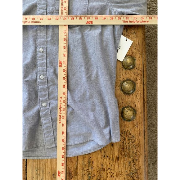 Sonoma Mens Perfect-Length Button-Down Shirt Castlerock Gray Standard Fit L NEW - Picture 8 of 8